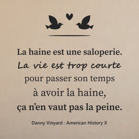 Sticker mural citation — La vie est trop courte | Fun-Stickers