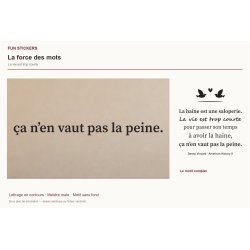 Sticker mural citation — La vie est trop courte | Fun-Stickers
