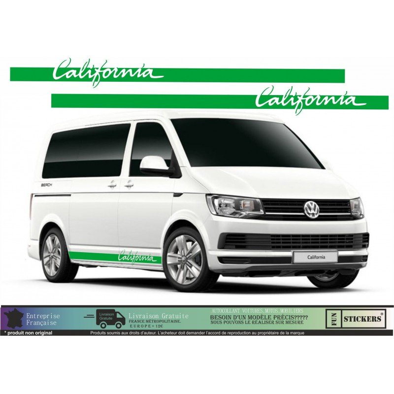 Sticker bande laterale California kit decoration van VW Fun Stickers