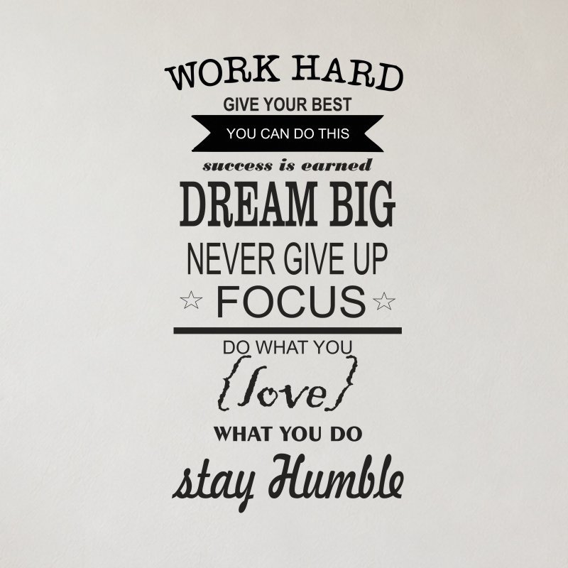 Sticker mural motivation — Work hard | Fun-Stickers