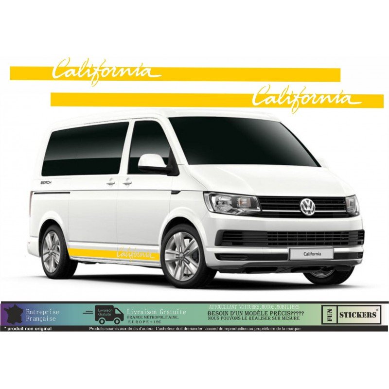 Sticker bande laterale California kit decoration van VW Fun Stickers