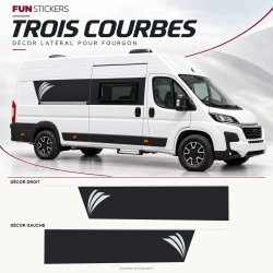 Kit stickers fourgon — Bandeau Trois Courbes L3 L4 | Fun-Stickers
