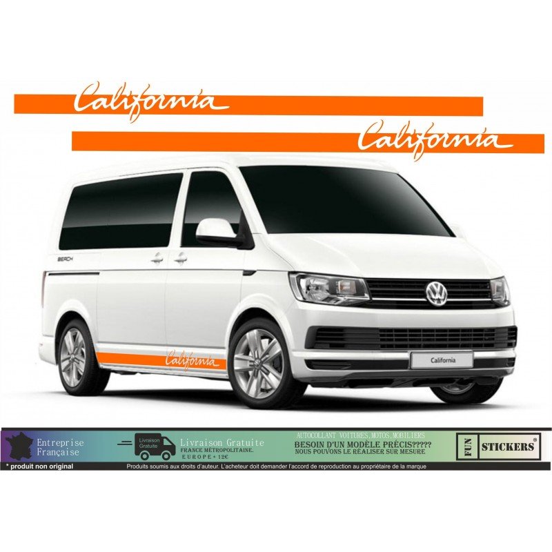 Sticker bande laterale California kit decoration van VW Fun Stickers
