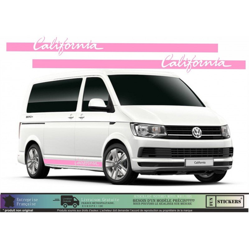 Sticker bande laterale California kit decoration van VW Fun Stickers