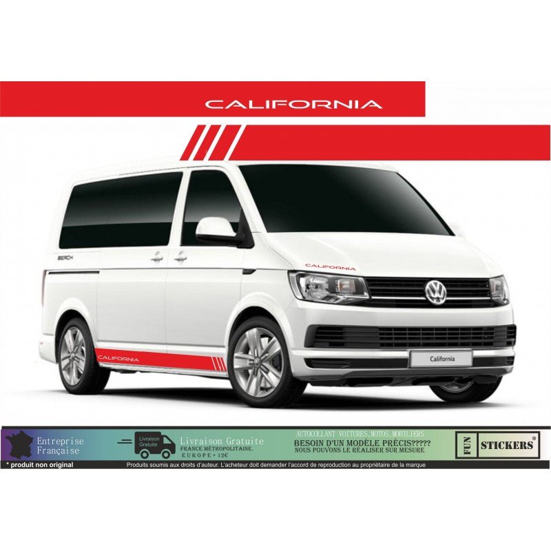 VW Transporter sticker bande laterale California kit decoration Fun Stickers