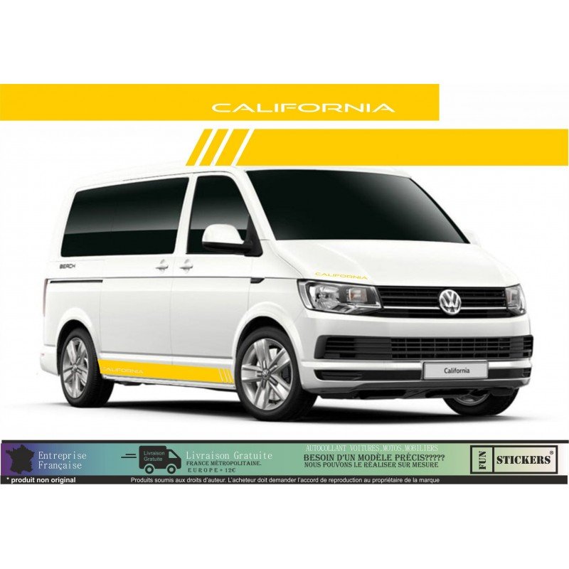 VW Transporter sticker bande laterale California kit decoration Fun Stickers