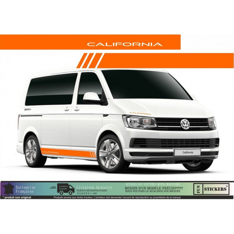 VW Transporter sticker bande laterale California kit decoration Fun Stickers