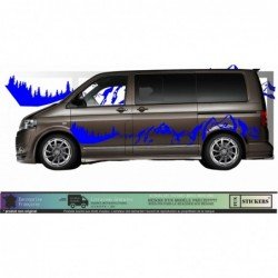 VW Transporter sticker XXL montagne foret kit outdoor van Fun Stickers