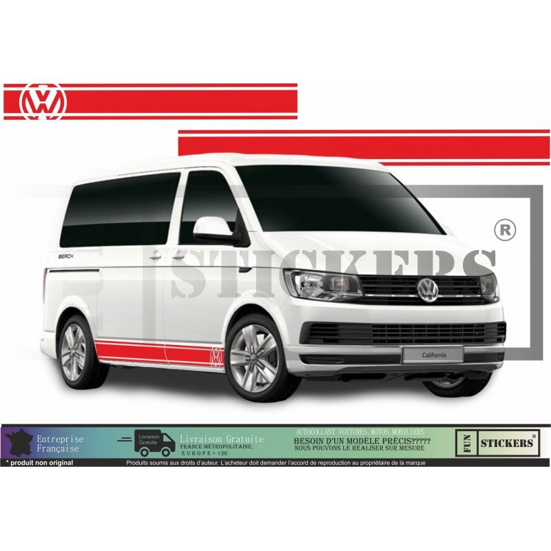 VW Transporter kit sticker bandes laterales decoratives stripes Fun Stickers