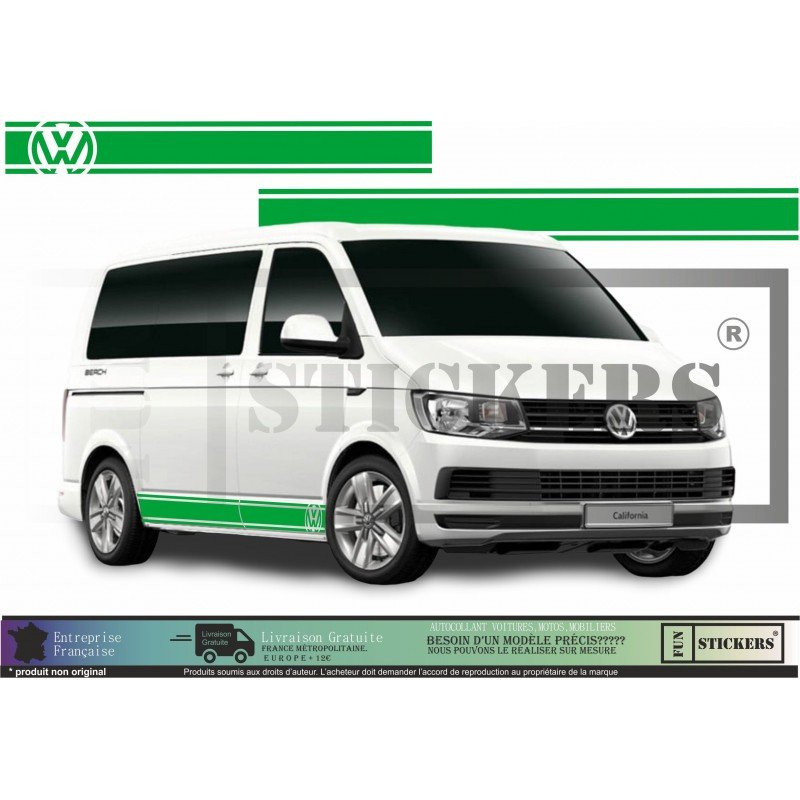 VW Transporter kit sticker bandes laterales decoratives stripes Fun Stickers