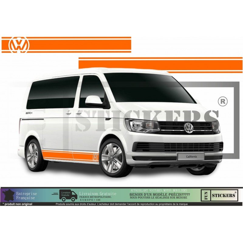 VW Transporter kit sticker bandes laterales decoratives stripes Fun Stickers