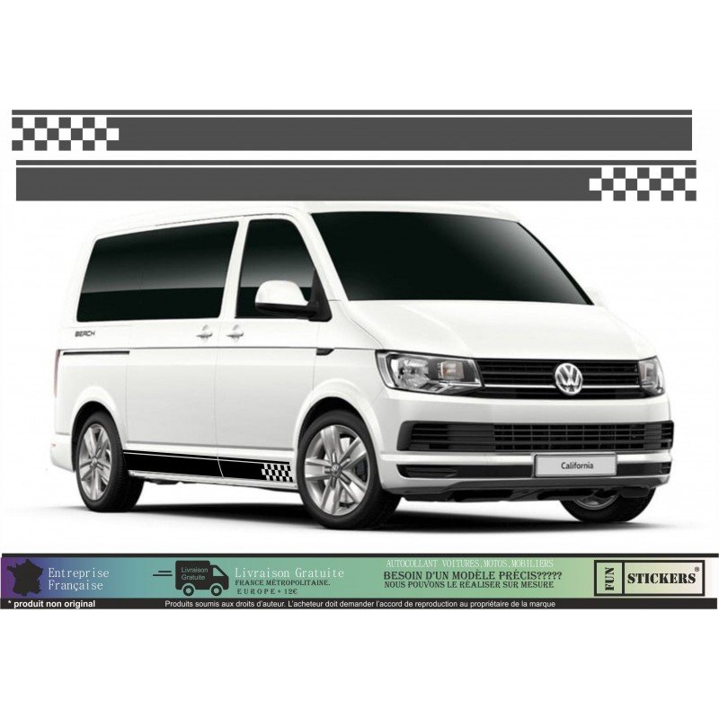 VW Transporter T4 T5 T6 Van kit decoration damier tuning Fun Stickers