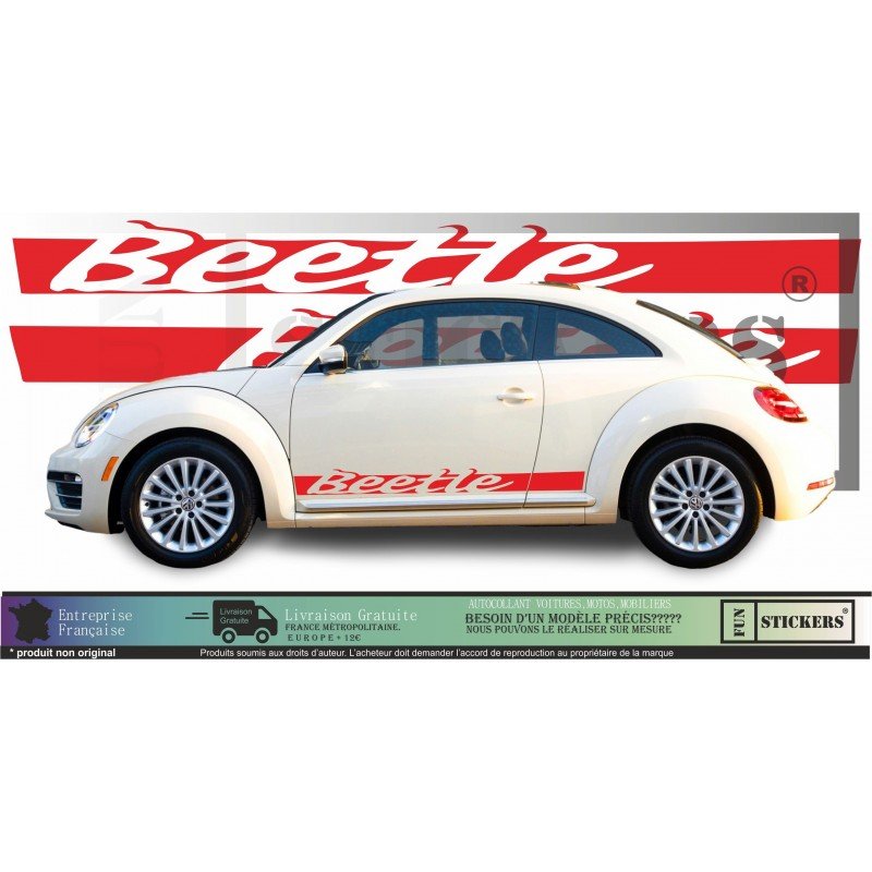 VW Coccinelle bandes laterales Beetle kit stripping autocollant Fun Stickers