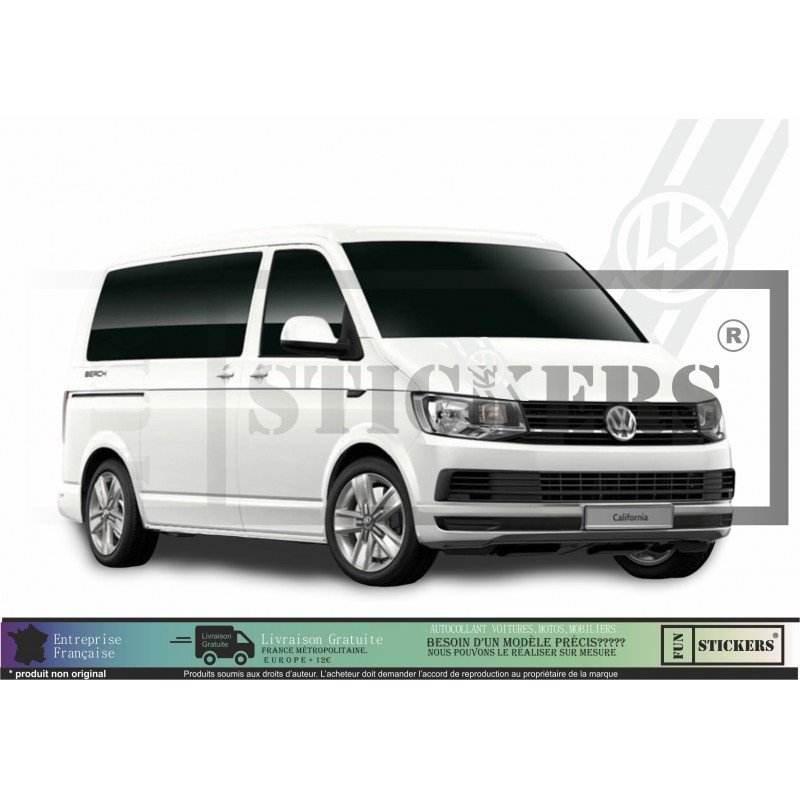 VW Transporter T3 T4 T5 T6 bande capot logo VW autocollant Fun Stickers