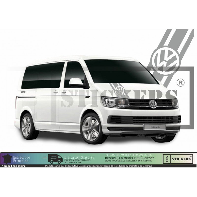 VW Transporter T3 T4 T5 T6 bande capot logo VW autocollant Fun Stickers