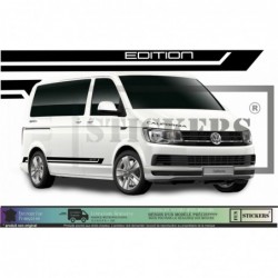 Stickers Bandes Latérales “EDITION” Volkswagen Transporter – Kit Décor T5 / T6 – 2143 mm Moderne