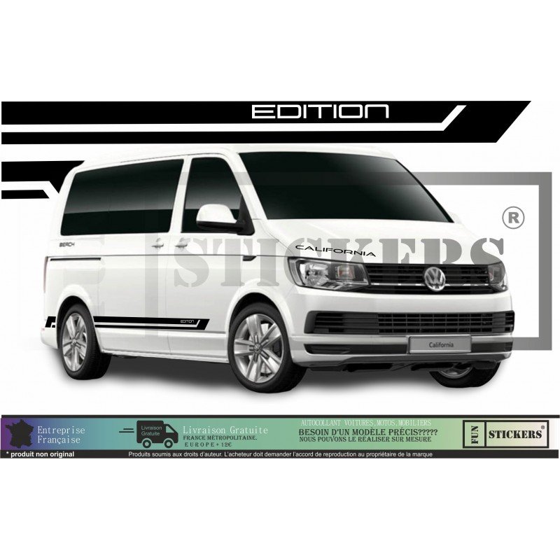 VW Transporter stickers bandes laterales Edition serie limitee autocollant Fun Stickers