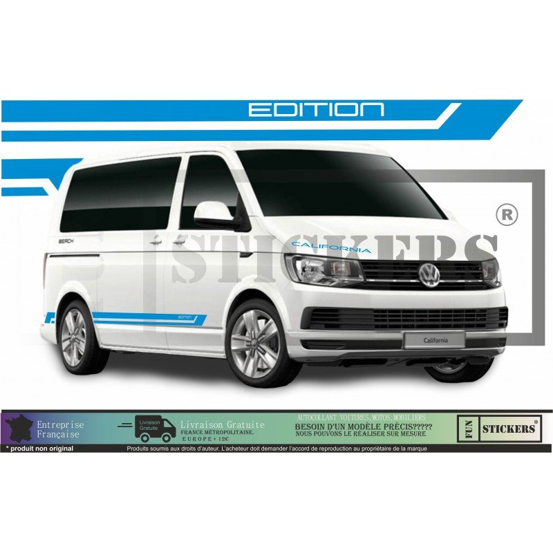 VW Transporter stickers bandes laterales Edition serie limitee autocollant Fun Stickers