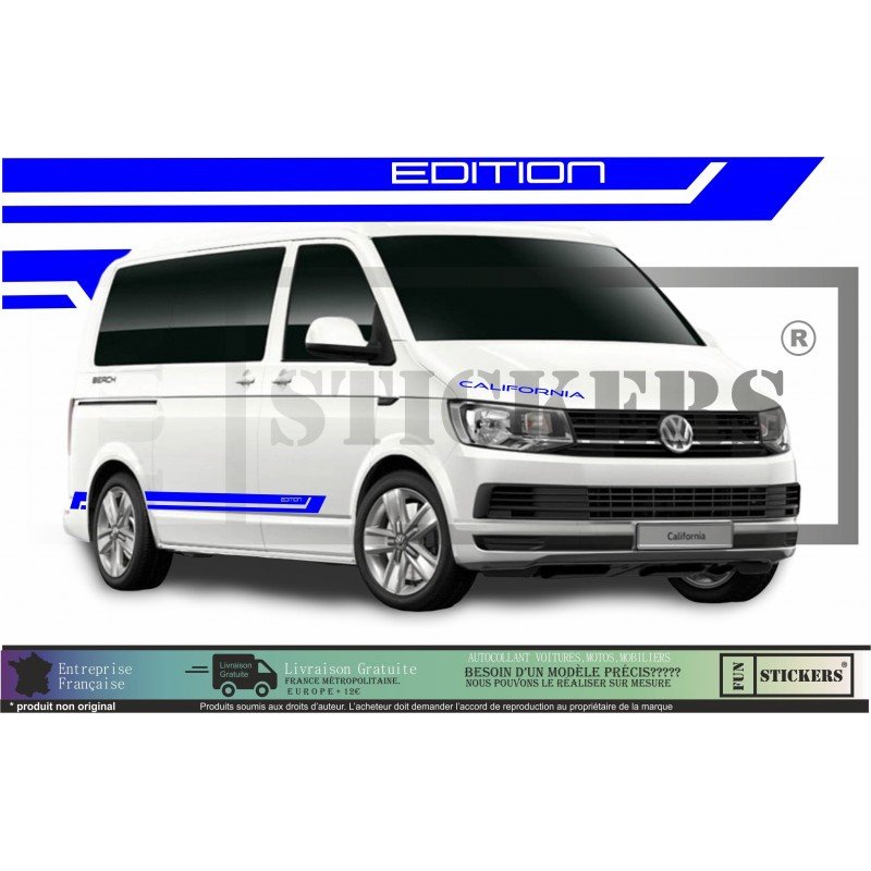 VW Transporter stickers bandes laterales Edition serie limitee autocollant Fun Stickers