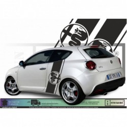 Bandes Latérales Alfa Romeo – Logo Serpent & Croix – Kit sticker Adhésif 110 cm – Vinyle Premium