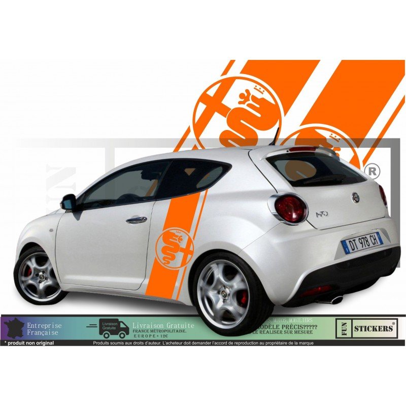 Alfa Romeo kit bandes laterales logo Serpent et Croix Fun Stickers