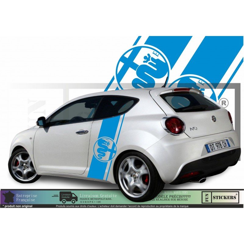 Alfa Romeo kit bandes laterales logo Serpent et Croix Fun Stickers