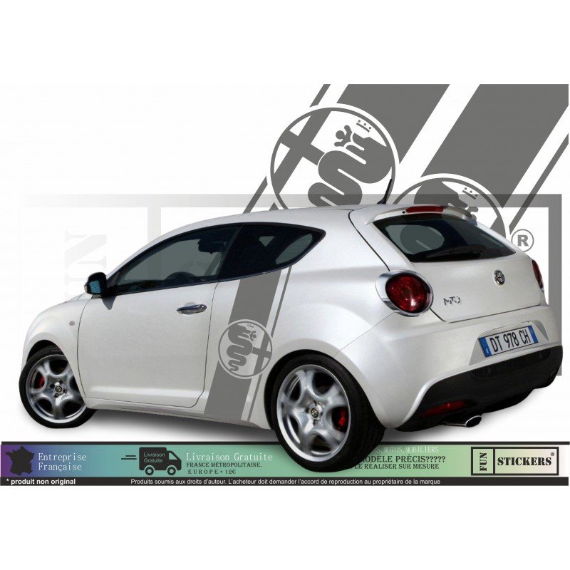 Alfa Romeo kit bandes laterales logo Serpent et Croix Fun Stickers