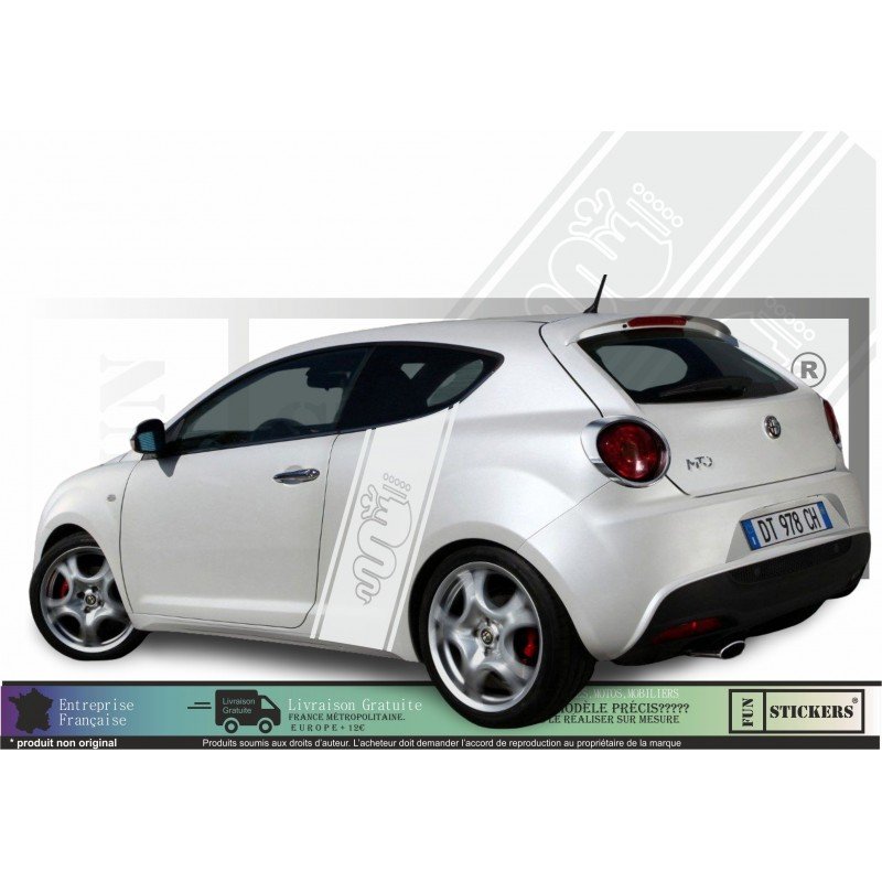 Alfa Romeo bandes laterales Serpent Stylise kit sticker autocollant Fun Stickers
