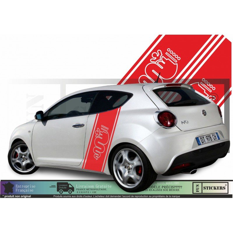 Alfa Romeo bandes laterales Serpent Stylise kit sticker autocollant Fun Stickers
