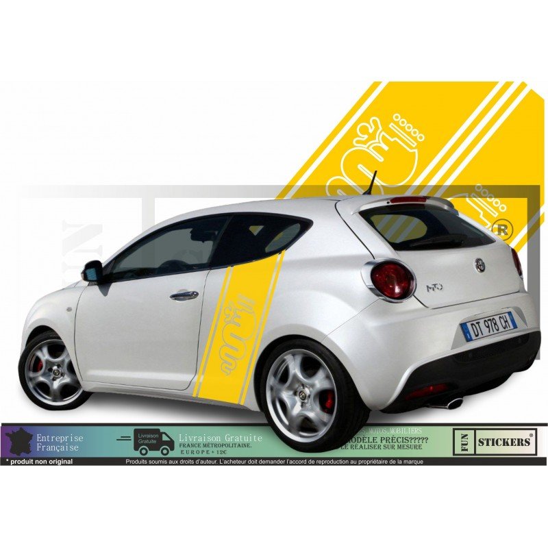 Alfa Romeo bandes laterales Serpent Stylise kit sticker autocollant Fun Stickers
