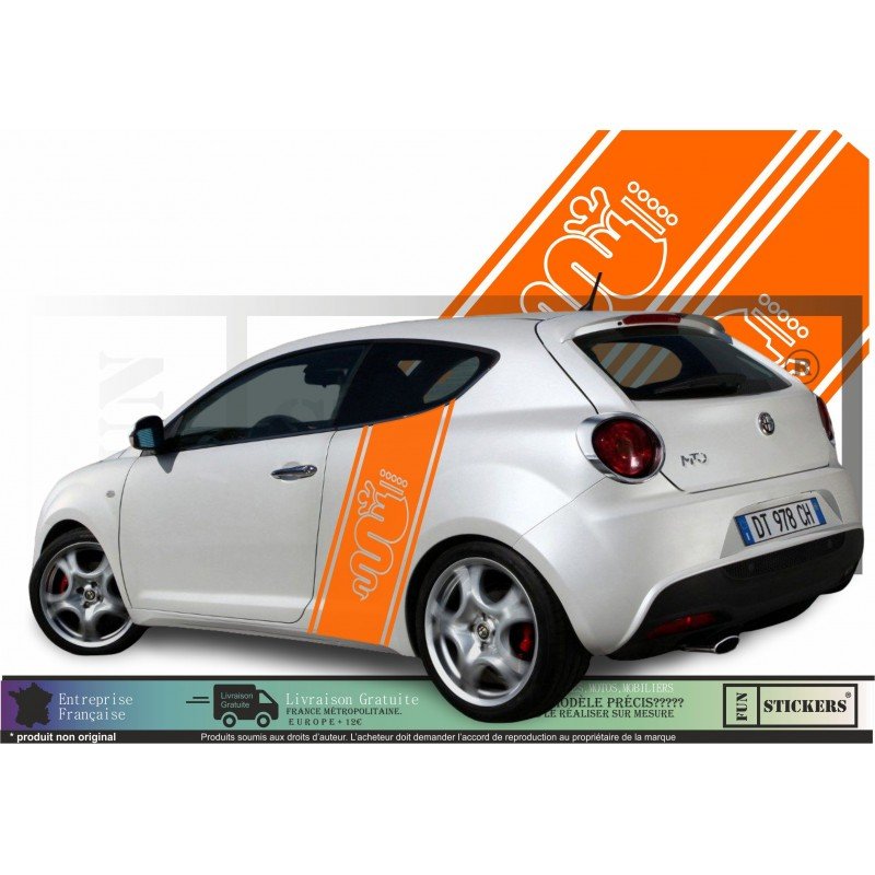 Alfa Romeo bandes laterales Serpent Stylise kit sticker autocollant Fun Stickers
