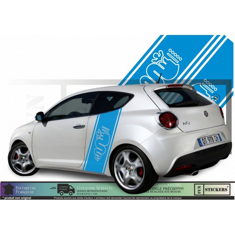 Alfa Romeo bandes laterales Serpent Stylise kit sticker autocollant Fun Stickers