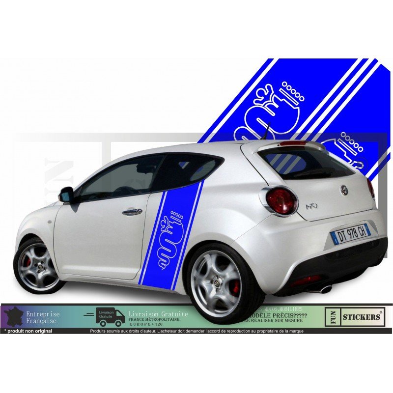 Alfa Romeo bandes laterales Serpent Stylise kit sticker autocollant Fun Stickers