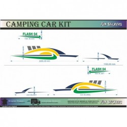 Camping Car Flash 04  - Kit Complet - Tuning Sticker Autocollant Graphic Decals