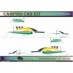 Camping-car Flash 04 kit decoration laterale bandes completes Fun Stickers
