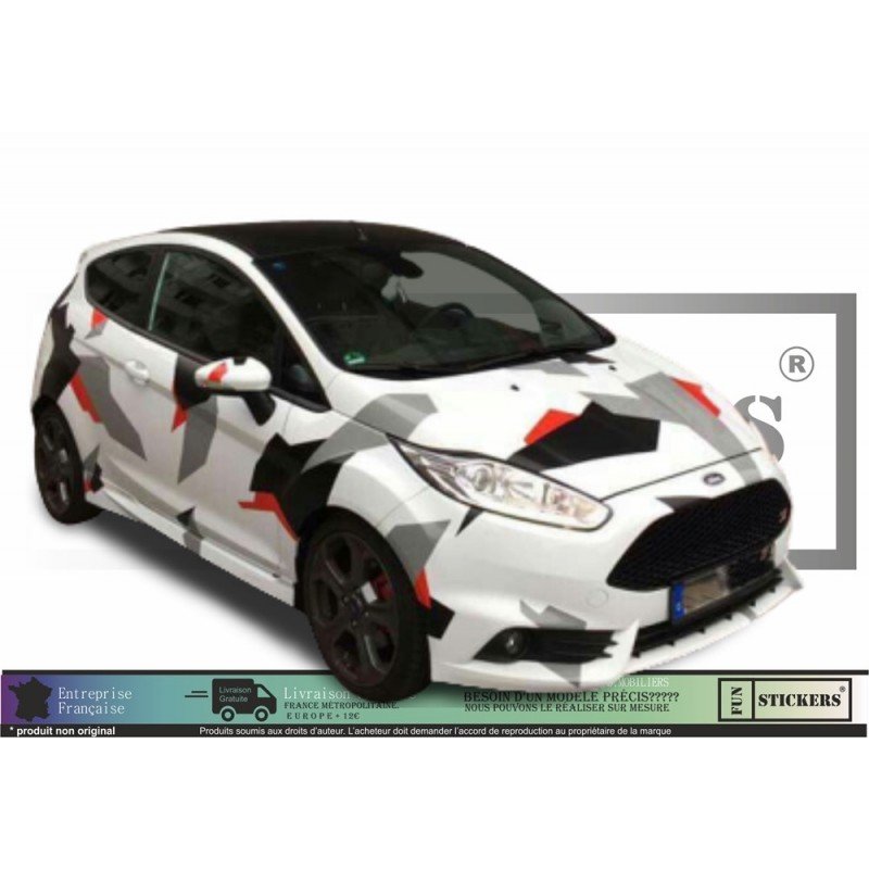 Voiture kit camouflage geometrique style Race Rally vinyle Fun Stickers