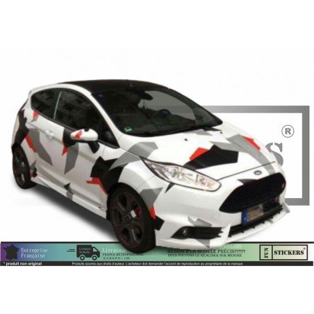 Voiture kit camouflage geometrique style Race Rally vinyle Fun Stickers